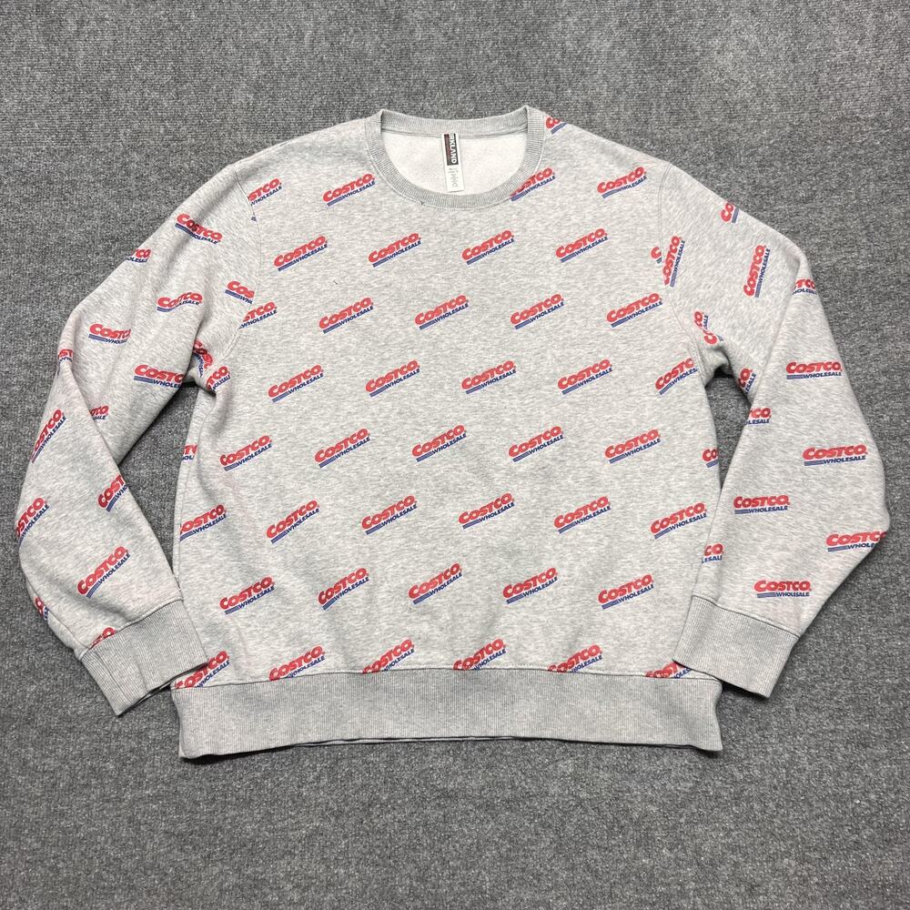 Kirkland Signature Sweatshirt Mens Large Gray Costco Wholesale Allover Print